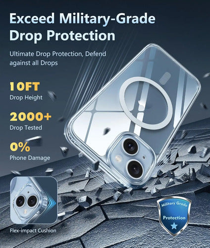 Funda Para iPhone 15/14/13, Protección Militar Clear