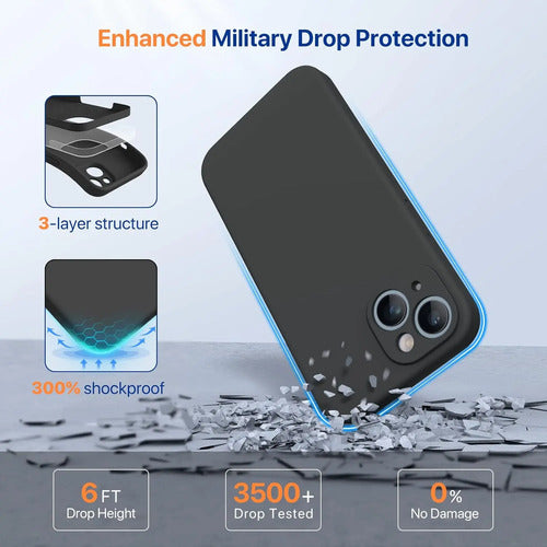 Funda Miracase Para iPhone 14 Con Protector De Pantalla, ... Negro