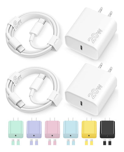 Cargador De Energía Rápida Tipo-c 20w Para iPhone 15 & 16 Blanco