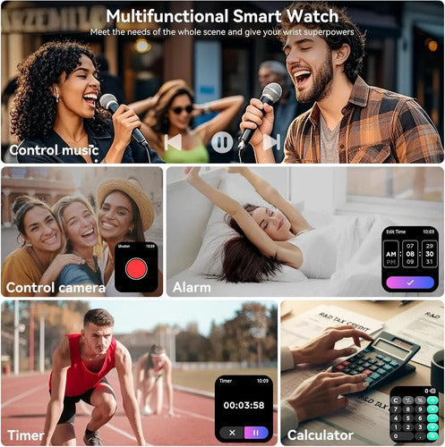 Smartwatch  Hd, Bluetooth Negro