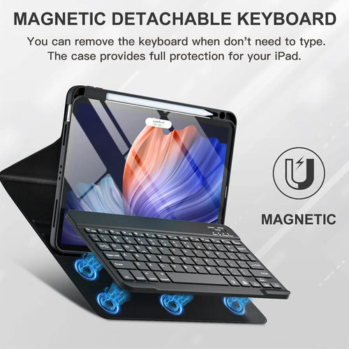 Funda Con Teclado Para iPad Air 11''/10.9'' 5ta/4ta Gen, ... Negro