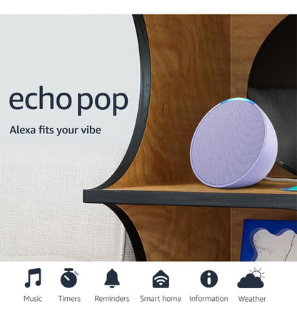 Amazon Echo Pop, Altavoz Alexa Compacto Lavanda