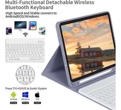 Funda Con Teclado iPad De 10a/11a Gen. 11/10.9 PuLG, A16 Violeta