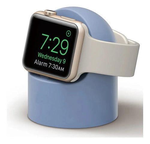 Soporte De Carga De Silicona Para Apple Watch Azul Acero