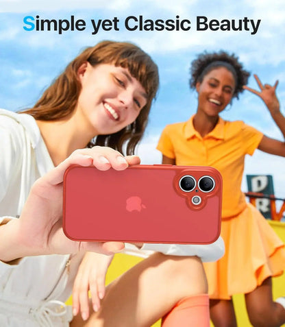Funda Protectora Para iPhone 16, Antigolpes Rojo