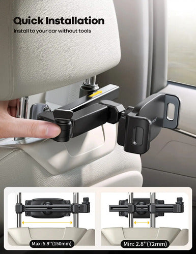 Soporte Universal De Tablet Para Reposacabezas De Vehícul... Negro