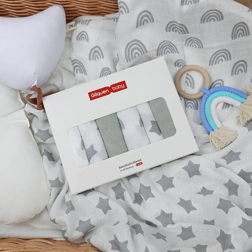 Conjunto De 6 Mantas Muselina Para Bebés
