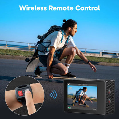 Cámara Deportiva 4k Aakaso Ek7000, Impermeable Y Con Wifi Black