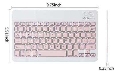 Teclado Bluetooth Ultra-delgado Recargable Rosa Rosa