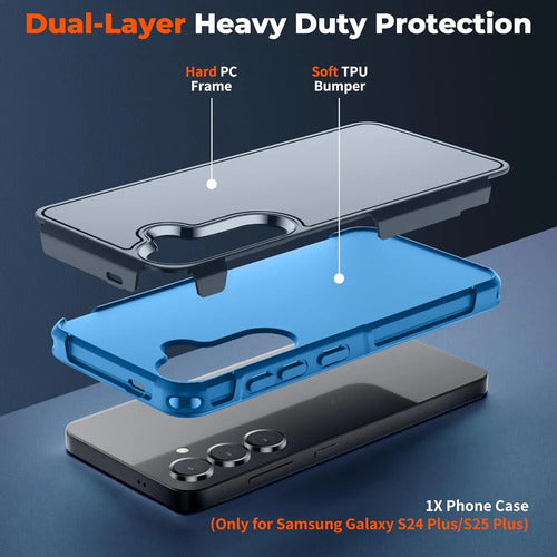 Funda Resistente Para Samsung Galaxy S25 Plus & S24 Plus Azul Oscuro