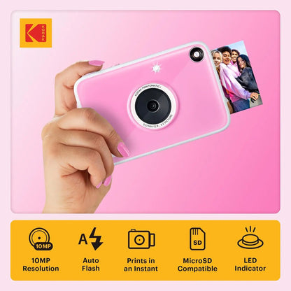 Cámara Digital Kodak Printomatic+ Instant Print 10mp Rosa Rosa