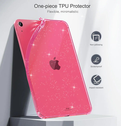 Funda Transparente Para iPad (a16) 11th Gen 2025 Rosa Chicle