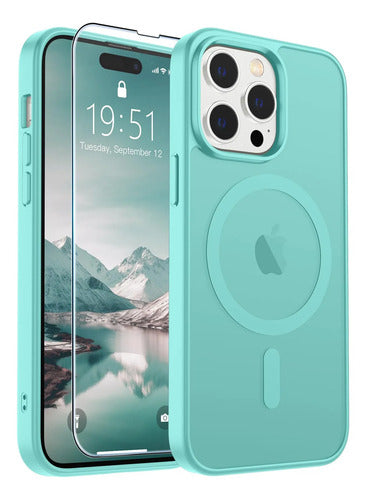 Funda Magnética Supfine Para iPhone 14 Pro Azul Lisa