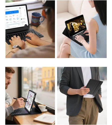 Funda Con Teclado Para Samsung Galaxy Tab S10 Lite & S10 Negro
