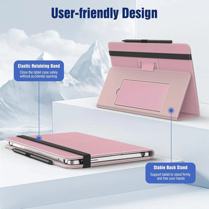 Funda Universal Para Tablet 10.1 Con Soporte Y Correa Rosa Claro