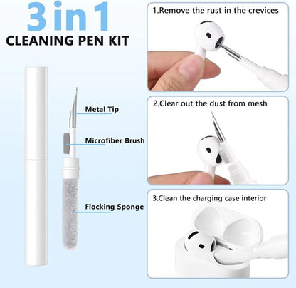 Funda De Silicona Para AirPods Pro 3 Con Kit De Limpieza Azul