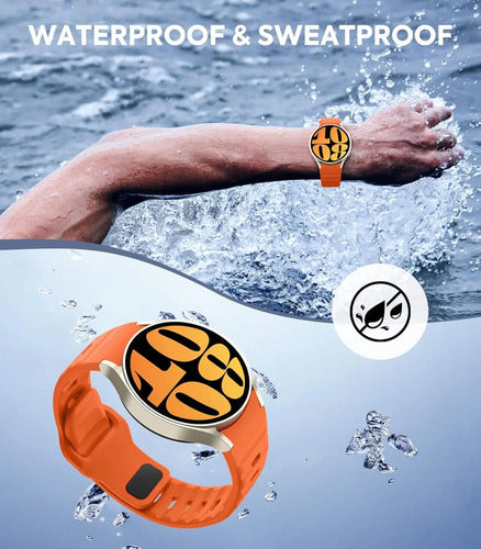 Correa Deportiva Moko Compatible Con Samsung Galaxy Watch Naranja 2.997 Cm