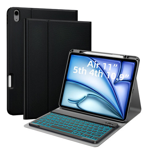 Juqitech Funda Con Teclado Para iPad Air 11 M3 2025 M2 20... Negro
