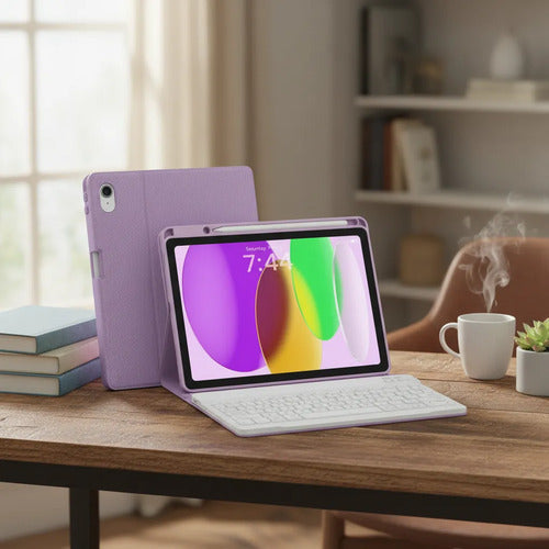Funda Con Teclado Para iPad A16 Lavanda