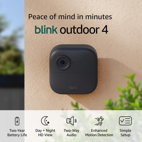 Blink Outdoor 4, Cámara De Seguridad Inteligente Inalámbrica Negro