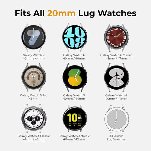 Bandas De Silicona Para Galaxy Watch Negro 2 Cm