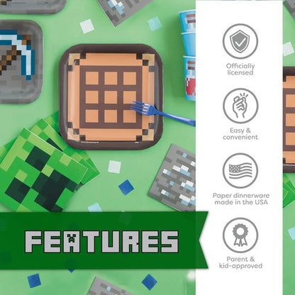 Kit Decoración Cumpleaños Minecraft Para 16 Personas