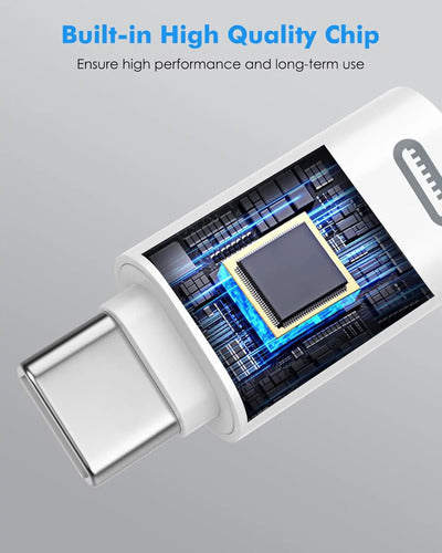 Adaptador Lightning A Usb C Para Para iPhone Y Galaxy Blanco