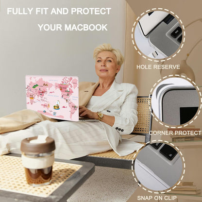 Funda Protectora Para Macbook Air 13.6  M2-m4 2022-2025 Rosa