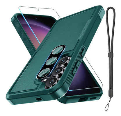 Carcasa Samsung Galaxy S25 Fe Con Protector De Pantalla Verde Oscuro