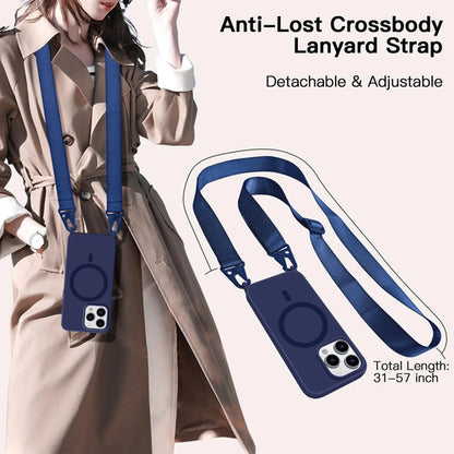 Funda Para iPhone 17 Pro Con Correa Ajustable Azul