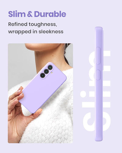 Funda De Silicona Líquida Para Samsung Galaxy S25 Lila Lisa