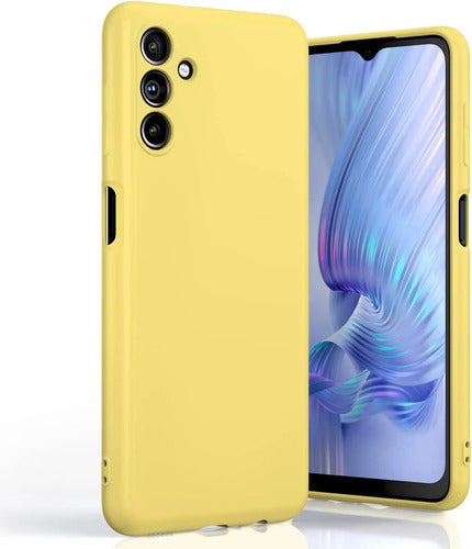 Funda Para Galaxy A13 5g, Silicona Líquida, Delgada, Suave Amarillo