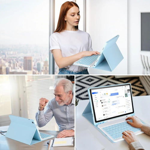 Funda Con Teclado Para Samsung Galaxy Tab A11+/a9+ 11' Azul