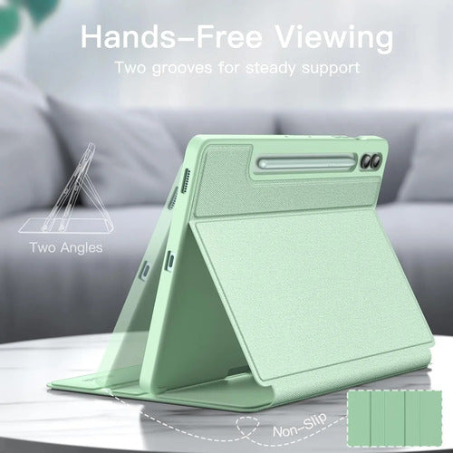 Funda Para Samsung Galaxy Tab S9 Fe+ 12.4' Con Soporte Lapiz Verde Claro