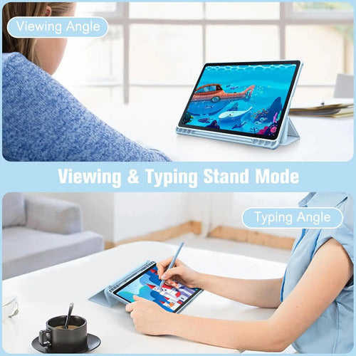 Funda Híbrida Slim Para Samsung Galaxy Tab S6 Lite Celeste