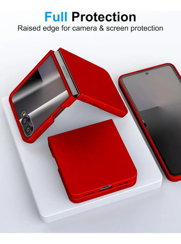 Funda Samsung Galaxy Z Flip 7, Protect De Pantalla Integrado Rojo