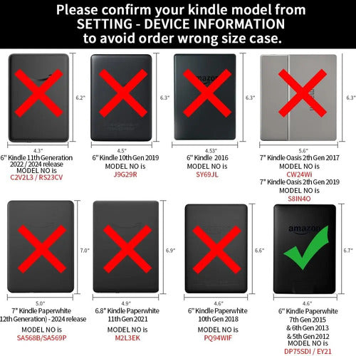 Funda Para Kindle Paperwhite 7th Gen 2015, 6 Pulgadas