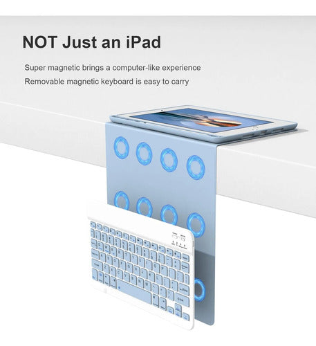Funda Con Teclado Para iPad De 9.7 Pulgadas 2018/2017 6a/5a Azul Claro