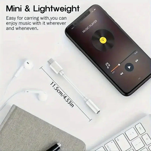 Adaptador Para Apple Usb-c A Jack De Auriculares 3.5mm Color