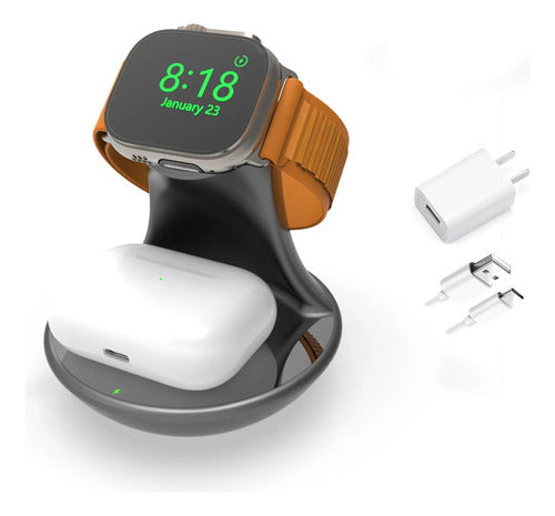 Duo-charger Compatible Con Apple Watch Y AirPods 4/3/2/pro Color