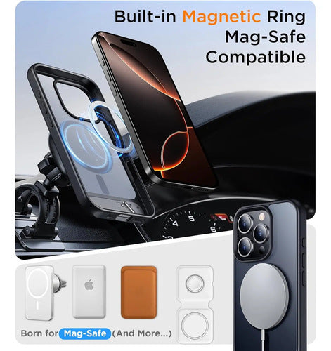 Funda Magnética Temdan Para iPhone 16 Pro Max Con Soporte Negro