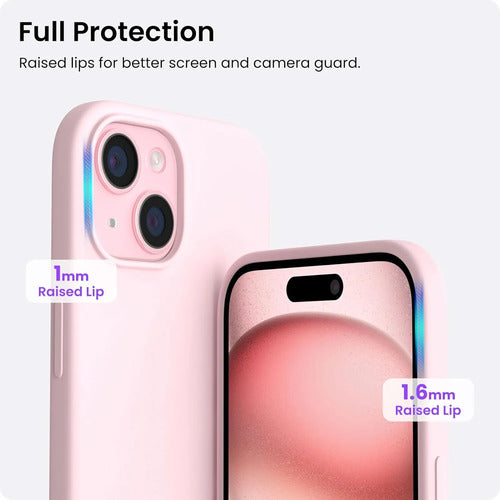 Funda De Silicona Para iPhone 15 Rosa Chicle