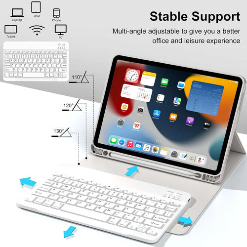 Funda Con Teclado Para iPad (a16) 11th/10th Gen (11/10.9) Gris