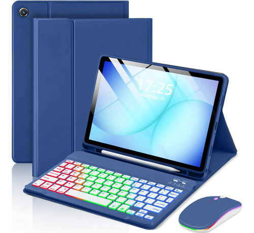 Funda Con Teclado Para Samsung Galaxy Tab A11+/a9+ 11' Azul Marino