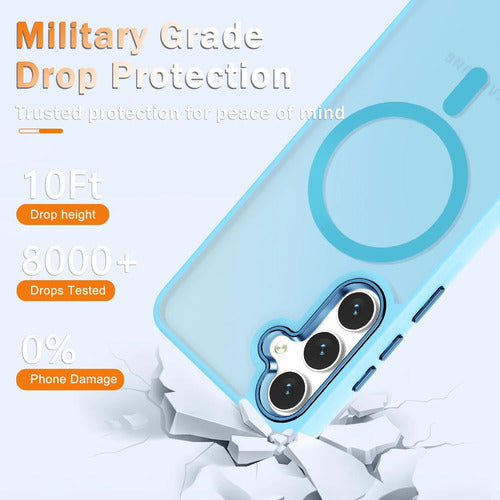 Funda Magnética Mate Para Samsung Galaxy S25+ Plus Azul Claro