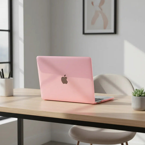 Funda Protectora Para Macbook Air 13.6  M2-m4 2022-2025 Rosa