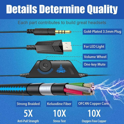 Auriculares Gaming Bengoo G9000 Para Ps4, Pc, Xbox One. Azul