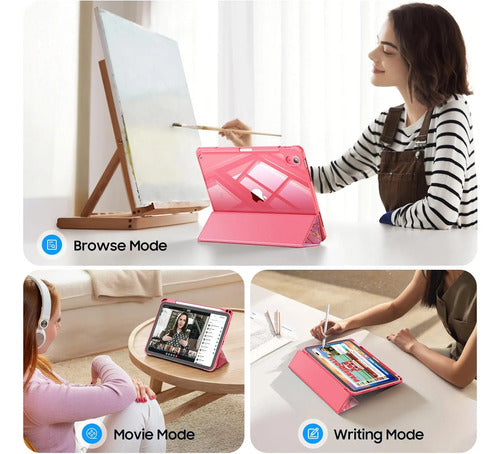 Funda Híbrida Delgada Para iPad Rosa
