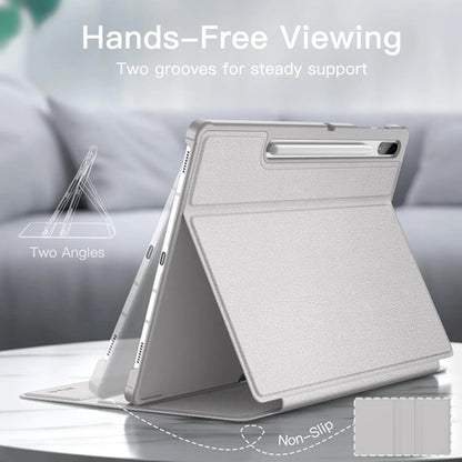 Funda Jetech Para Samsung Galaxy Tab S8/s7 Con Soporte S Pen Plateado Lisa