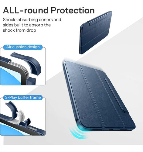 Funda Sparin Para iPad A16 11th/10th Gen 2025/2022 Con So... Azul Marino